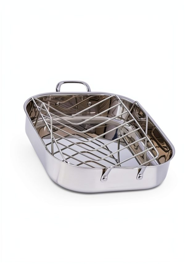 Amazon Basics Stainless Steel Roasting Pan with Rack-1