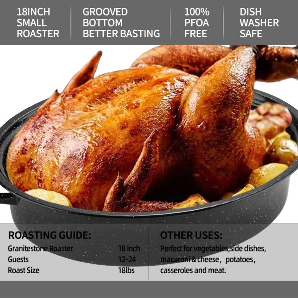 Kendane Roasting Pan Stainless Steel 18 inch Oven-4