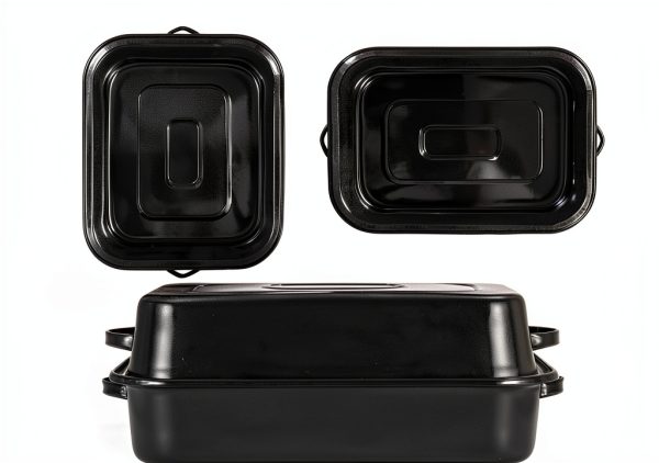 QPMR Roasting Pan Carbon Steel Dishwasher Safe 25lb Capacity-3