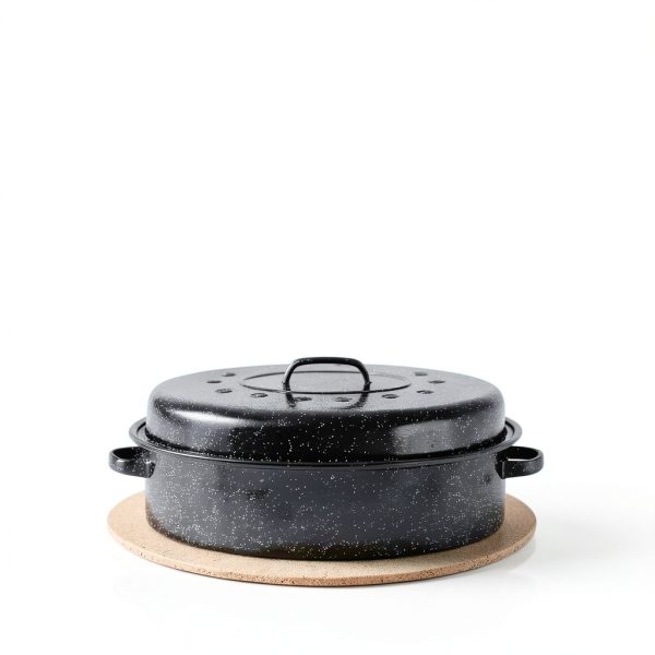 Granite Bowl Turkey Roaster Oval Carbon Steel 18in-4