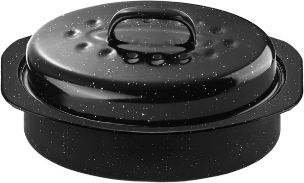DIMESHY Roasting Pan Alloy Steel Porcelain Dishwasher Safe-0
