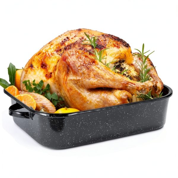 QPMR Roasting Pan Carbon Steel Dishwasher Safe 25lb Capacity-4