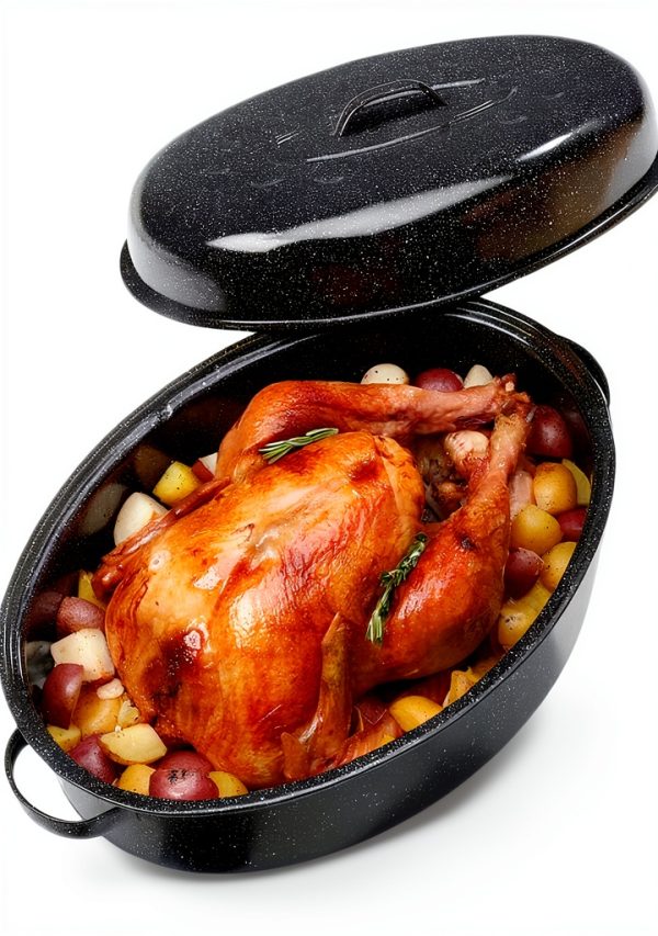 Granite Bowl Turkey Roaster Oval Carbon Steel 18in-0