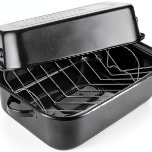 QPMR Roasting Pan Carbon Steel Dishwasher Safe 25lb Capacity-0