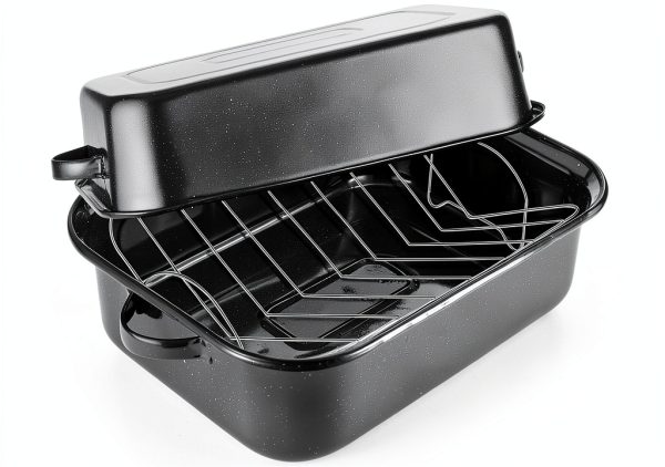 QPMR Roasting Pan Carbon Steel Dishwasher Safe 25lb Capacity-0