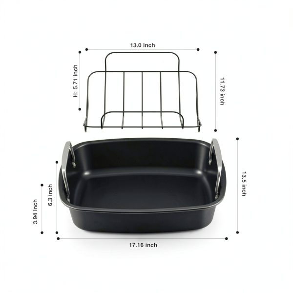 EWFEN Carbon Steel Roasting Pan Nonstick-2