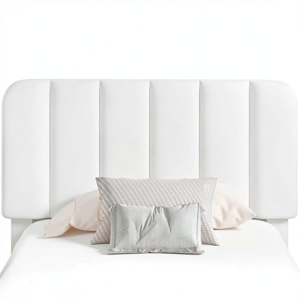 VECELO Twin Bed Frame with Drawer White-2