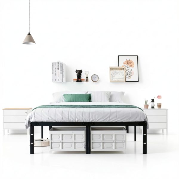Sweetcrispy Queen Bed Frame Black Metal Home Furniture-6