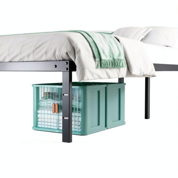 Sweetcrispy Queen Bed Frame Black Metal Home Furniture-4