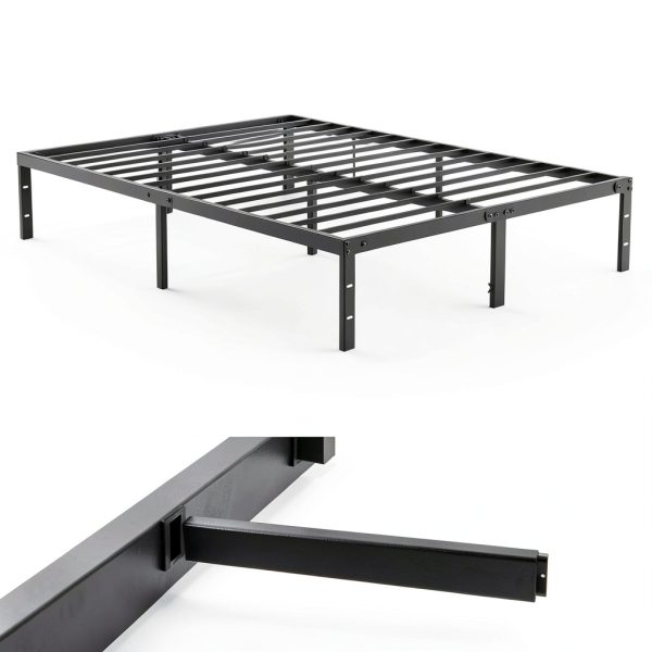 Sweetcrispy Queen Bed Frame Black Metal Home Furniture-3