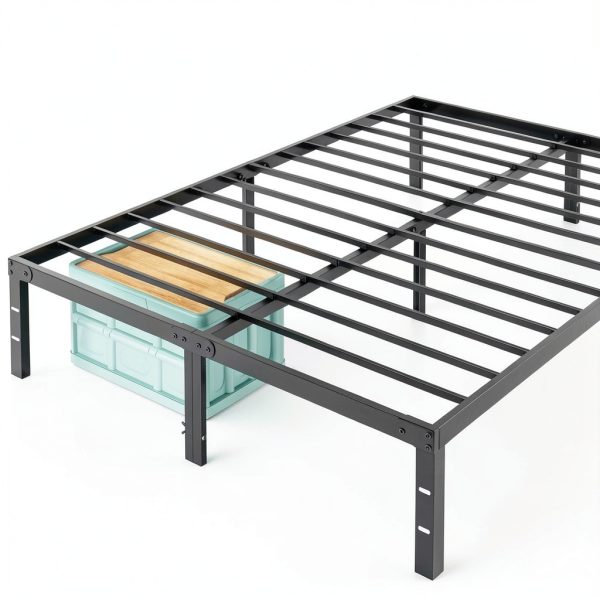 Sweetcrispy Queen Bed Frame Black Metal Home Furniture-0