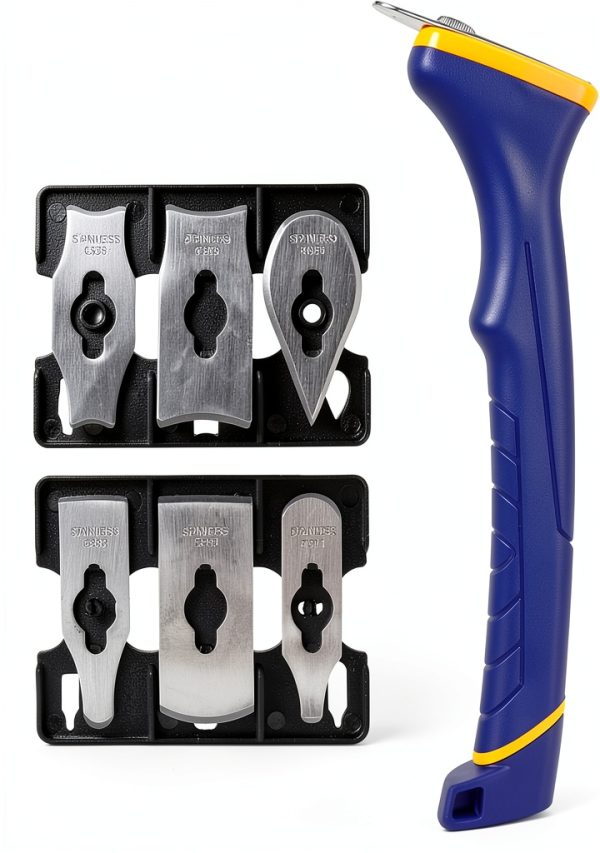 Paint Scraper MANUFORE Soft Grip Contour Set with 6 Steel Blades-0
