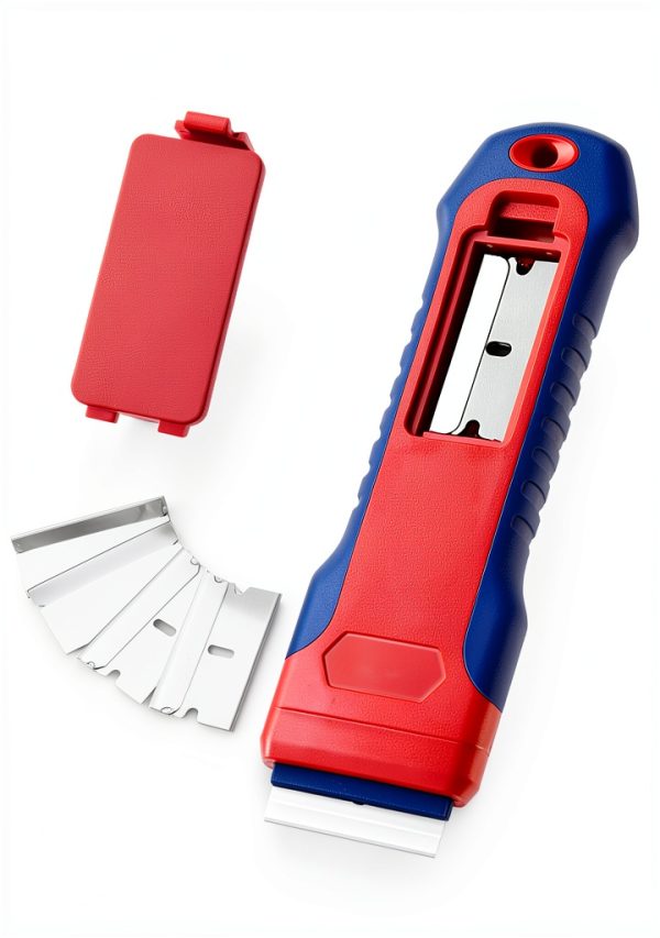 WORKPRO Retractable Razor Blade Scraper with 56 Blades, Built-in Storage Cleaning Scraper Tool for Paint Stickers Adhesive Glass Ceramic Wood-2