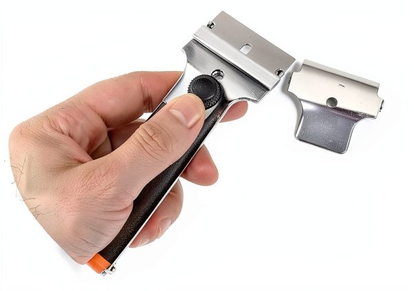 4 Pack Razor Blade Scraper, Cleaning Scraper, Includes 30 Plastic Blades and 30 Metal Blades, Multi-Purpose Glass Scraper for Glass, Stovetop, Decals, Stickers (Orange and Black)-5