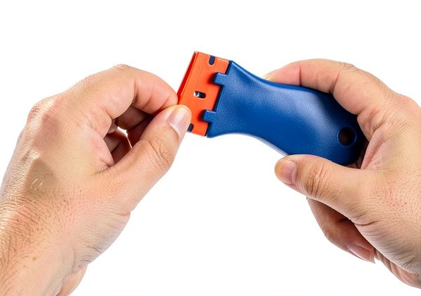 DIYSELF Plastic Razor Blade Scraper 2 Pack with 100 Blades Blue-5