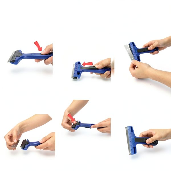 Razor Blade Scraper 4" with 10 Replacement Blades for Glass, Tile,-4