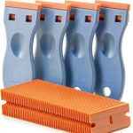 4 Pcs Plastic Razor Blade Scraper with 100 Blades for Decals Labels-0