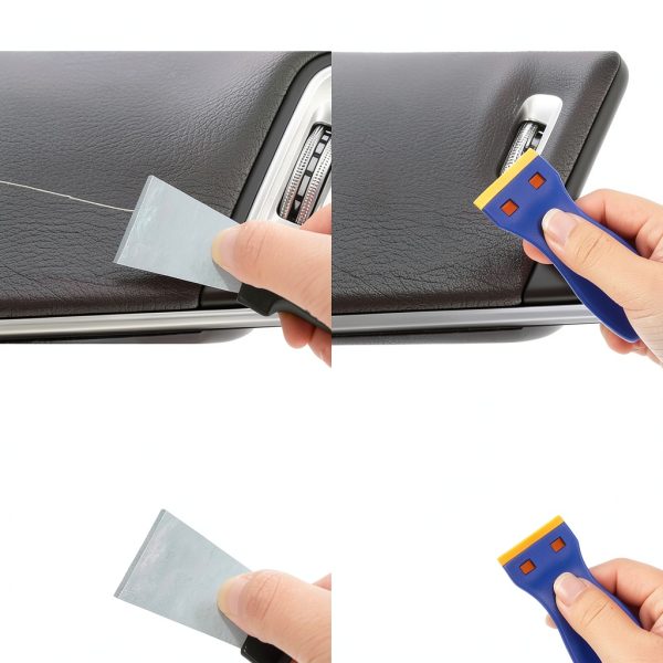 4 PCS Plastic Razor Blade Scraper and 120 PCS Plastic Razor Blades, Cleaning Scraper Tool for Remover, Adhesive, Stickers, Decals, Glass, Labels, Cars Windows-3