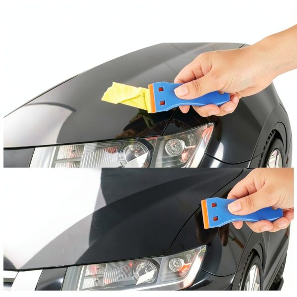 KUSUFEFI Plastic Razor Blade Scraper with 60 Blades for Stickers-3
