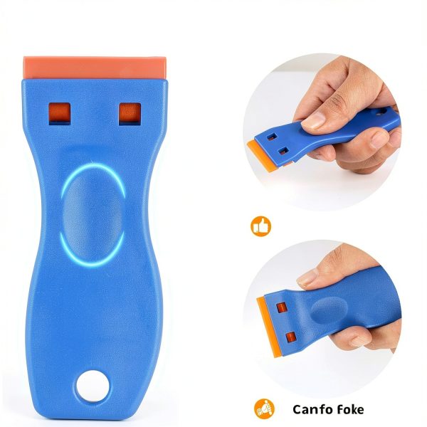 KUSUFEFI Plastic Razor Blade Scraper with 60 Blades for Stickers-1