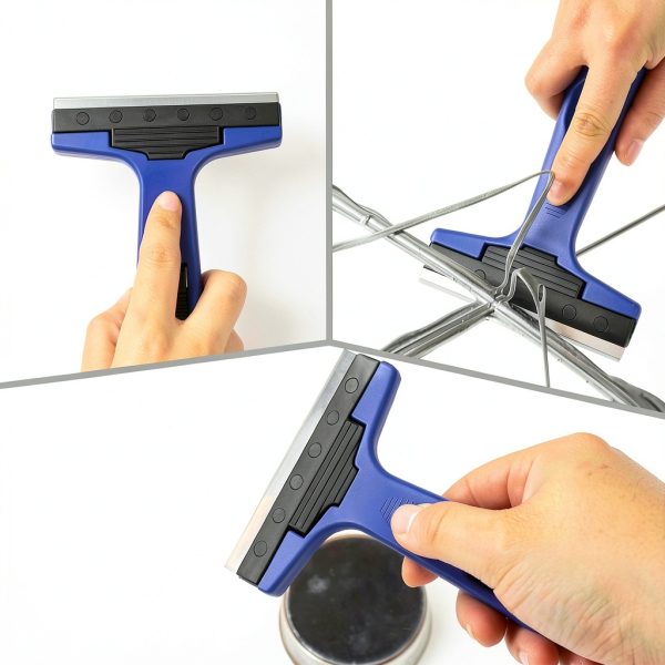 Razor Blade Scraper 4" with 10 Replacement Blades for Glass, Tile,-3