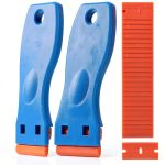 KUSUFEFI Plastic Razor Blade Scraper with 60 Blades for Stickers-0