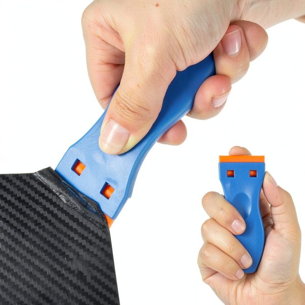 KUSUFEFI Plastic Razor Blade Scraper with 60 Blades for Stickers-2
