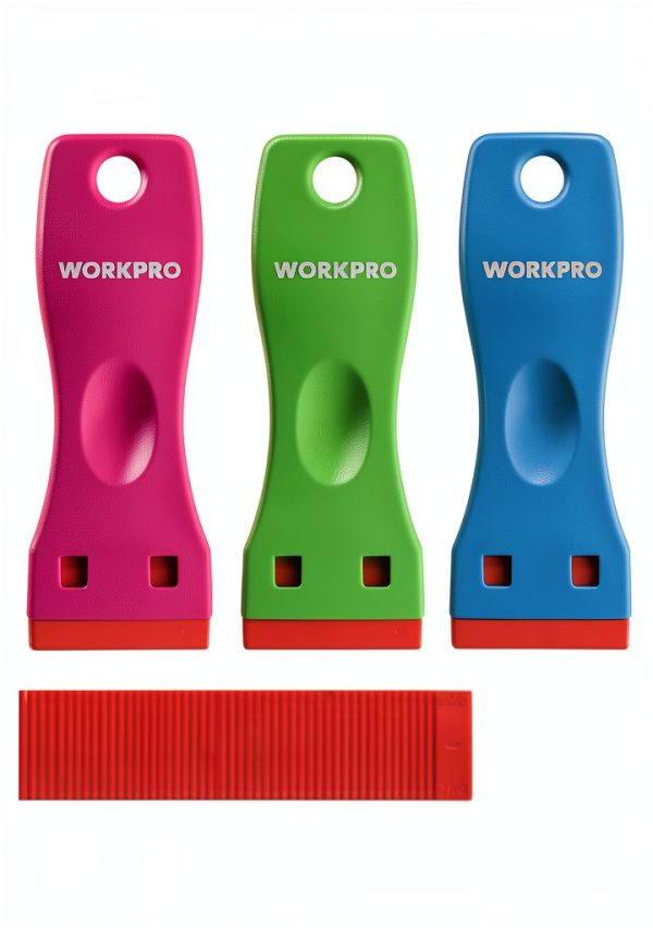 Plastic Razor Blade Scraper by WORKPRO 3-Piece Set with 120 Blades-0